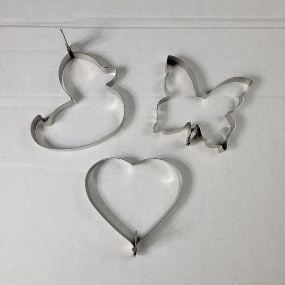 Stainless Steel Butterfly Heart Duck Pancake Egg Cookie Pastry Mold Set - Picture 1 of 4